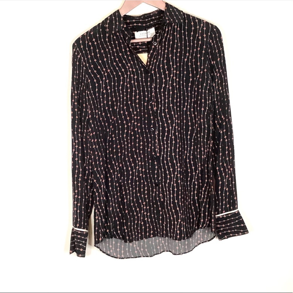 La ligne | button down star print top blouse